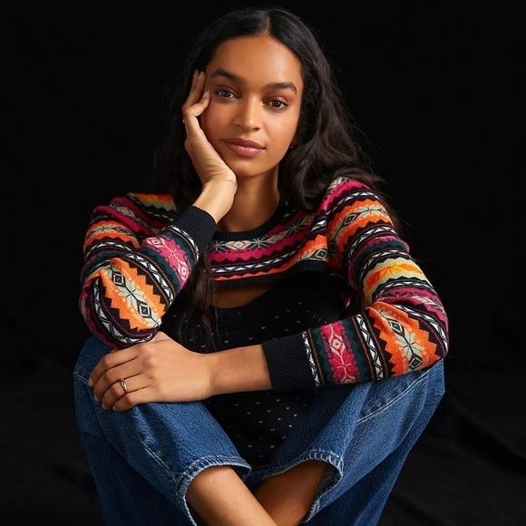 Anthropologie Maeve Abstract Shrug Sweater 3X - Picture 1 of 8